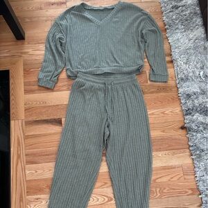 SHEIN Ribbed Jumpsuit - Olive